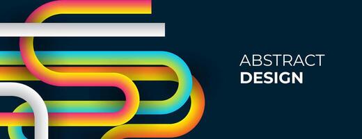 abstract design with colorful lines and curves on a dark background vector