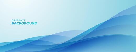 Abstract blue background with overlapping waves vector