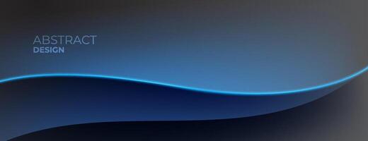 abstract blue wave neon light background with wavy lines vector