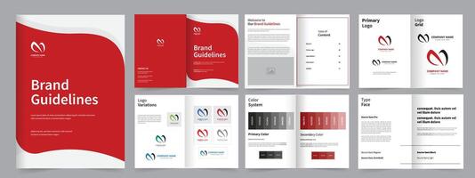 Brand guideline design template, brand guideline layout vector