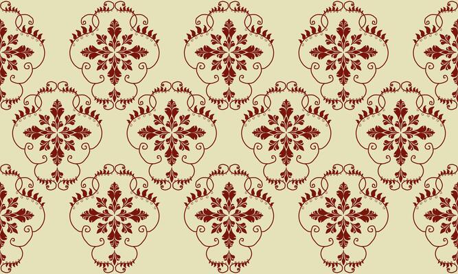 a detailed fabric pattern composed of flowers designs and yellow background