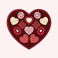Chocolate icon Chocolate box icon valentine set collection illustration vector
