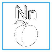 tracing alphabet tracing nectarine illustration vector