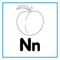 tracing nectarine alphabet n illustration vector