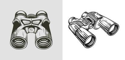 Binocular hand drawing illustration. Binoculars illustration with simple hand drawn sketching style vector