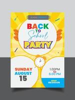 Back to school vertical flyer template Back to school poster Design template vector