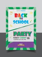 Back to school vertical flyer template vector