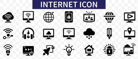 Internet flat icons set. Computer, desktop, network, website, server, programming and more signs. Flat icon collection. vector