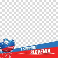 I support Slovenia european football championship profil picture frame banners for social media vector