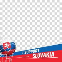 I support Slovakia european football championship profil picture frame banners for social media vector
