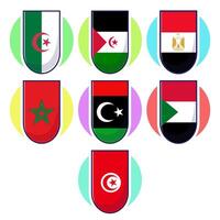 North african countries flags. Cute element design, travel symbols, landmark symbols, geography and map flags emblem. vector