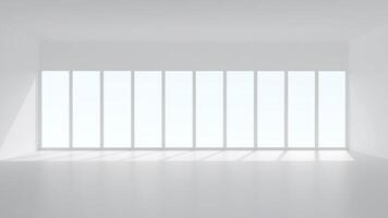 3D room space background with soft shadow. Empty white room space for interior design and decoration. 3D render. photo
