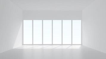 3D room space background with soft shadow. Empty white room space for interior design and decoration. 3D render. photo