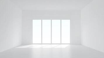 3D room space background with soft shadow. Empty white room space for interior design and decoration. 3D render. photo