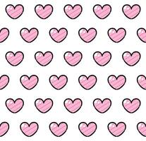 Pink heart seamless pattern on white background vector