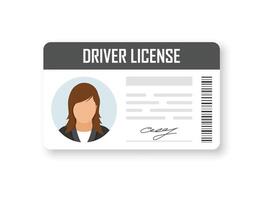 Driver license icon in flat style. Id card illustration on isolated background. Person document sign business concept. vector