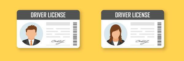 Driver license icon in flat style. Identification document illustration on isolated background. Profile card sign business concept. vector