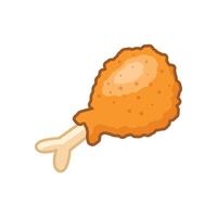 Chicken leg icon in flat style. Fast food menu illustration on isolated background. Drumstick sign business concept. vector