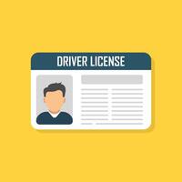 Driver license icon in flat style. Id card illustration on isolated background. Person document sign business concept. vector