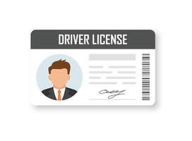 Driver license icon in flat style. Id card illustration on isolated background. Person document sign business concept. vector