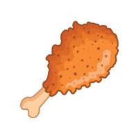 Chicken leg icon in flat style. Fast food menu illustration on isolated background. Drumstick sign business concept. vector