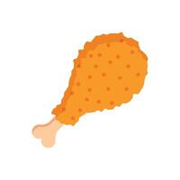 Chicken leg icon in flat style. Fast food menu illustration on isolated background. Drumstick sign business concept. vector
