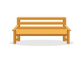 Bench icon in flat style. Comfortable rest illustration on isolated background. Park chair sign business concept. vector