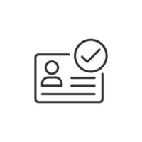 Driver license icon in flat style. Identification document illustration on isolated background. Profile card sign business concept. vector