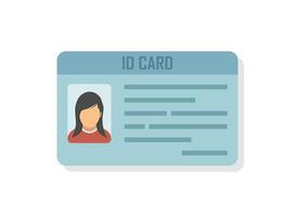 Driver license icon in flat style. Identification document illustration on isolated background. Profile card sign business concept. vector