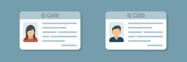 Driver license icon in flat style. Identification document illustration on isolated background. Profile card sign business concept. vector