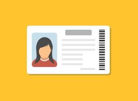Driver license icon in flat style. Identification document illustration on isolated background. Profile card sign business concept. vector