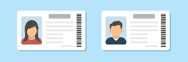 Driver license icon in flat style. Identification document illustration on isolated background. Profile card sign business concept. vector