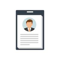 Driver license icon in flat style. Identification document illustration on isolated background. Profile card sign business concept. vector
