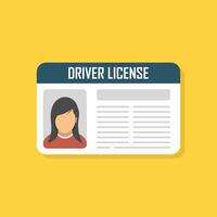 Driver license icon in flat style. Id card illustration on isolated background. Person document sign business concept. vector