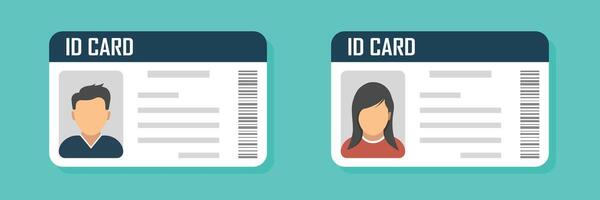 Driver license icon in flat style. Identification document illustration on isolated background. Profile card sign business concept. vector