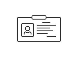 Driver license icon in flat style. Identification document illustration on isolated background. Profile card sign business concept. vector