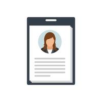 Driver license icon in flat style. Identification document illustration on isolated background. Profile card sign business concept. vector