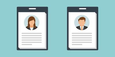 Driver license icon in flat style. Identification document illustration on isolated background. Profile card sign business concept. vector