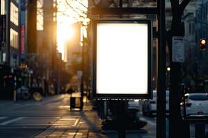 Blank digital signage screen in a public place, ideal for customization, photo