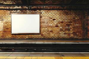 Blank digital signage screen in a public place, ideal for customization, photo