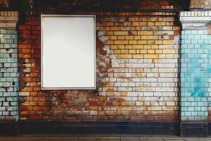 Blank digital signage screen in a public place, ideal for customization, photo