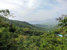 Scenic natural view from Srivari Mettu Foot Path, the pathway leading to Tirupati Temple in Andhra Pradesh, India. photo