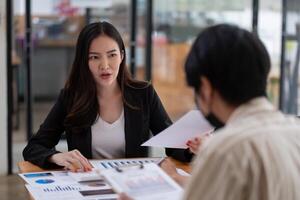 Business People meeting Planning budget and cost Strategy Analysis Concept. photo