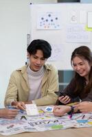 Creative UX Developer and UI Designer Brainstorming Session with Wireframes and Prototypes for Innovative Digital Solutions photo