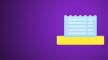Set of paper bill from POS terminal after buying to purchase or invoice ticket template 3d icon vector