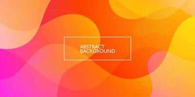 Colorful fluid shape on orange and pink gradient liquid background. Abstract 3d background Liquid style composition. Eps10 vector