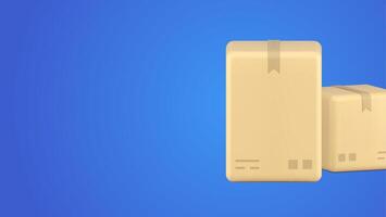 Logistic rectangular sealed cardboard boxes freight transportation and moving 3d icon vector