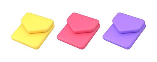 Email closed envelope correspondence incoming message digital alert 3d icon set realistic vector