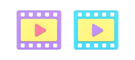 Multimedia player social media networks live streaming application service 3d icon set vector