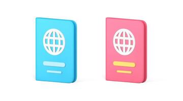 Handbook guidance catalog journey travel instruction planning 3d icon set realistic vector